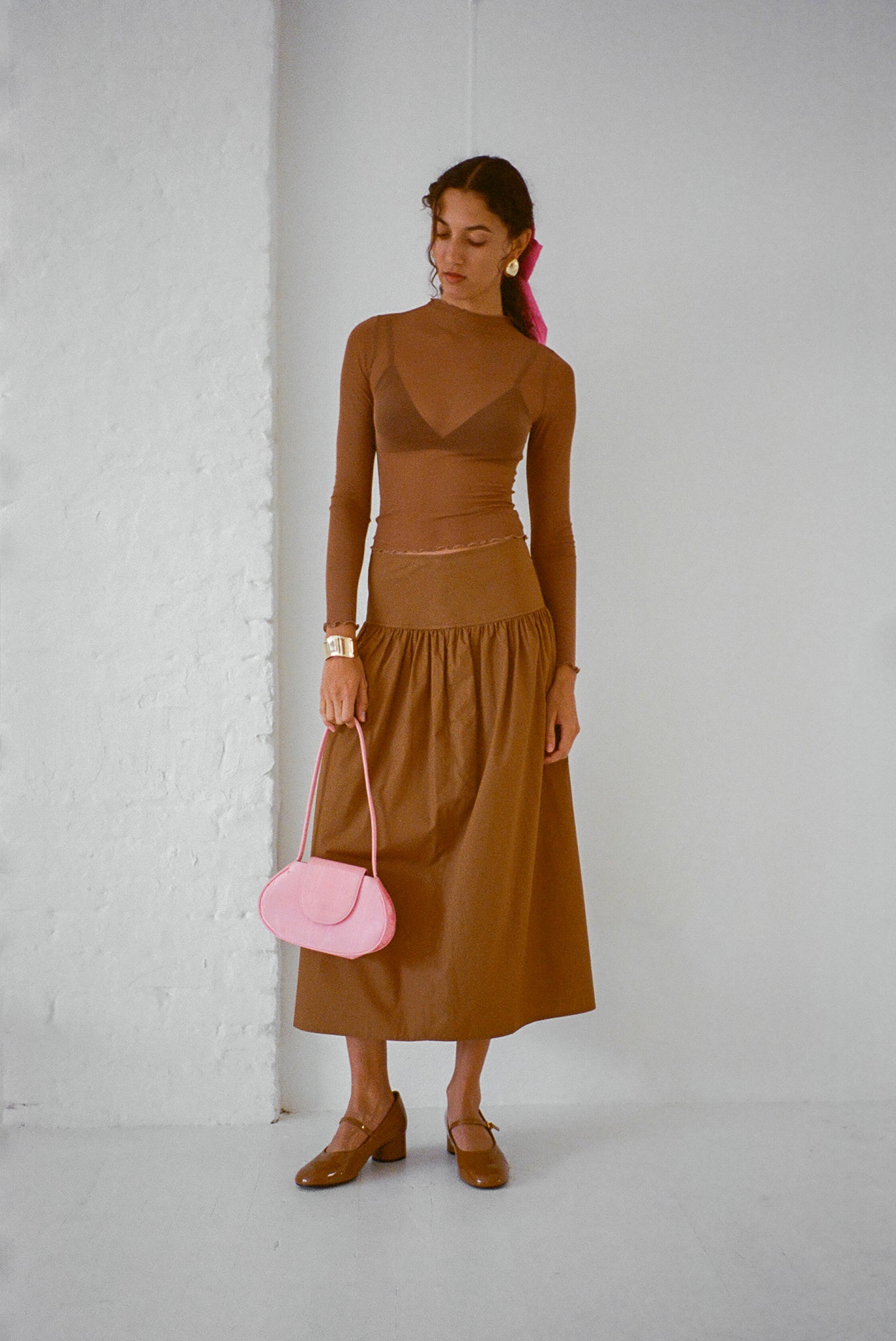 【タグ付き・新品】Wide Pleats Skirt キャメル Lulu Skirt - Dulce – WRAY