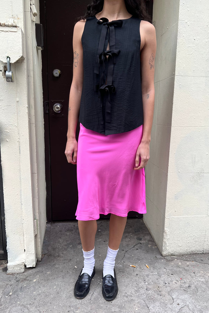Midi Slip Skirt Sample - Gerbera Pink