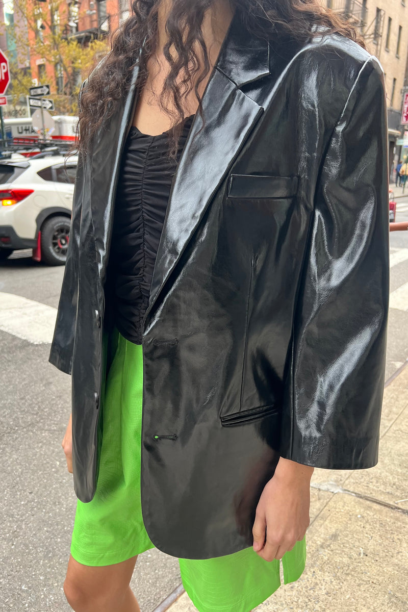 Vegan Leather Blazer Sample - Oil Slick