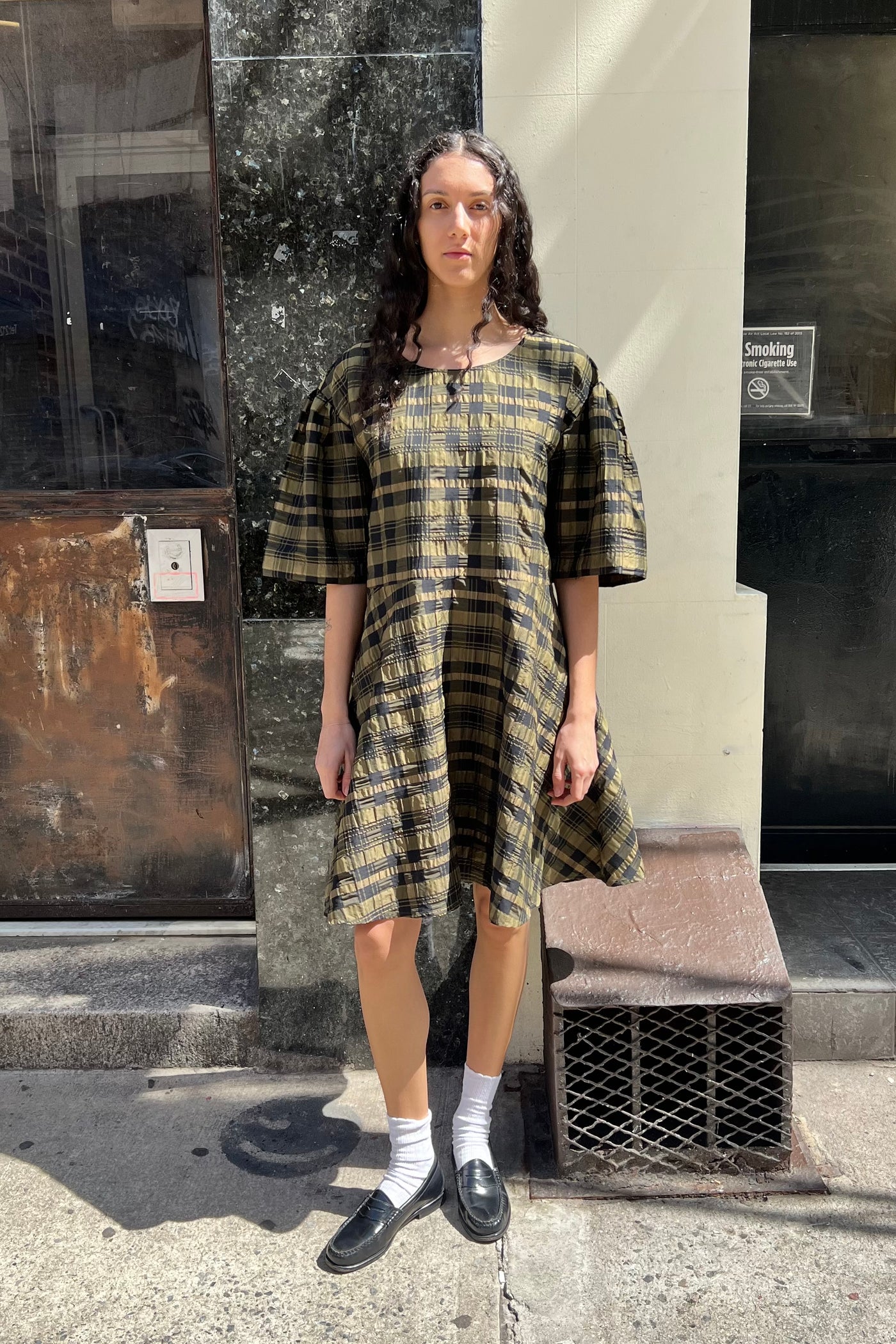 Zola Dress Sample - Green Weave