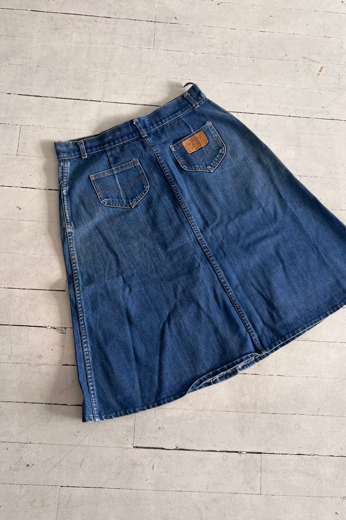 VINTAGE 70 s denim A line skirt XL WRAY