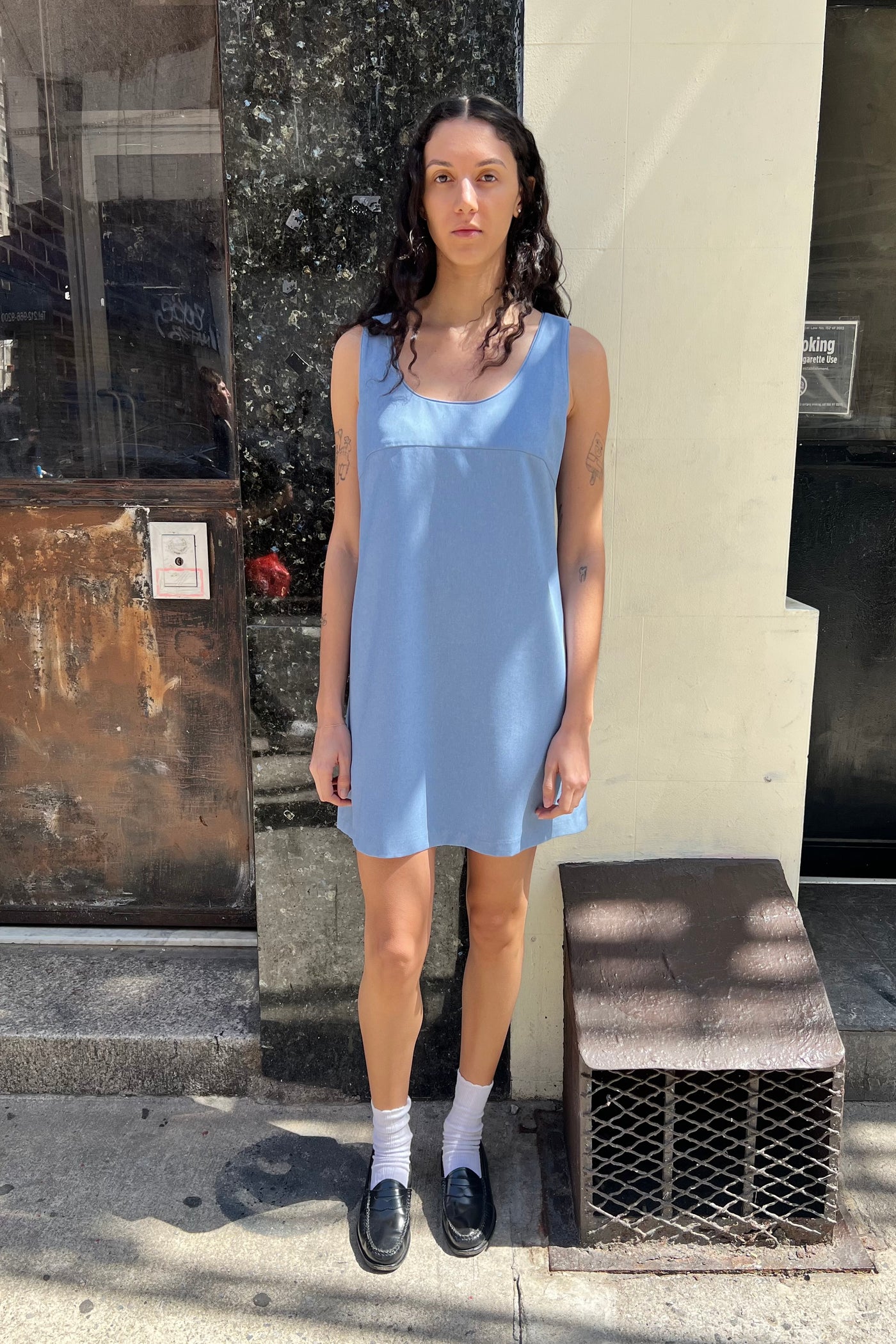 Tate Mini Dress Sample - Sky