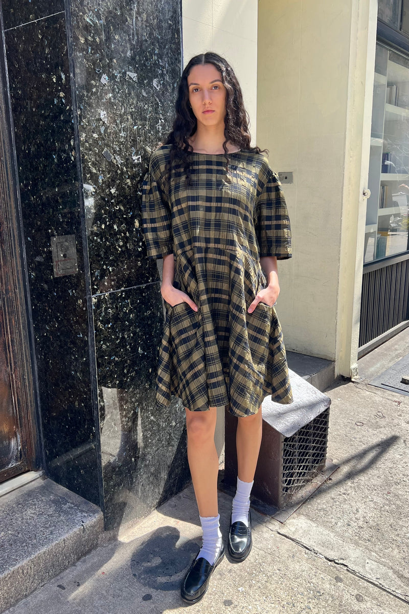 Zola Dress Sample - Green Weave