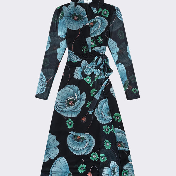 Enid Wrap Dress - Night Poppy – WRAY