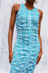 Josephine Dress - Ocean Gingham