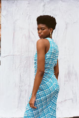 Josephine Dress - Ocean Gingham