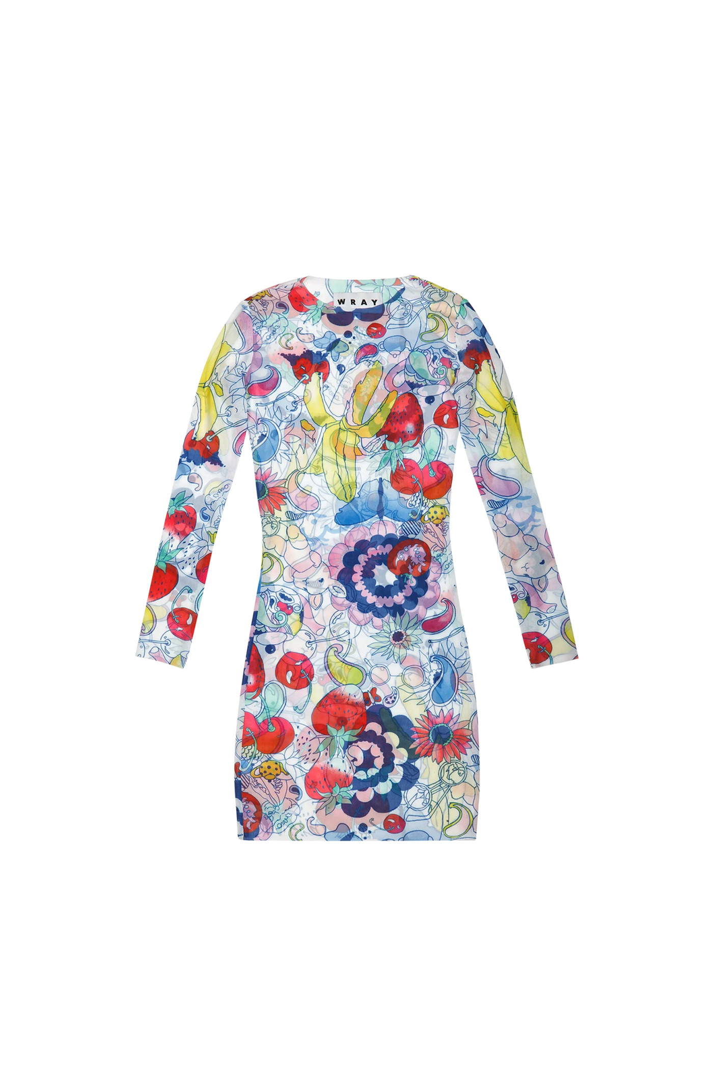 Mesh Long Sleeve Mini Dress - Afternoon Delight