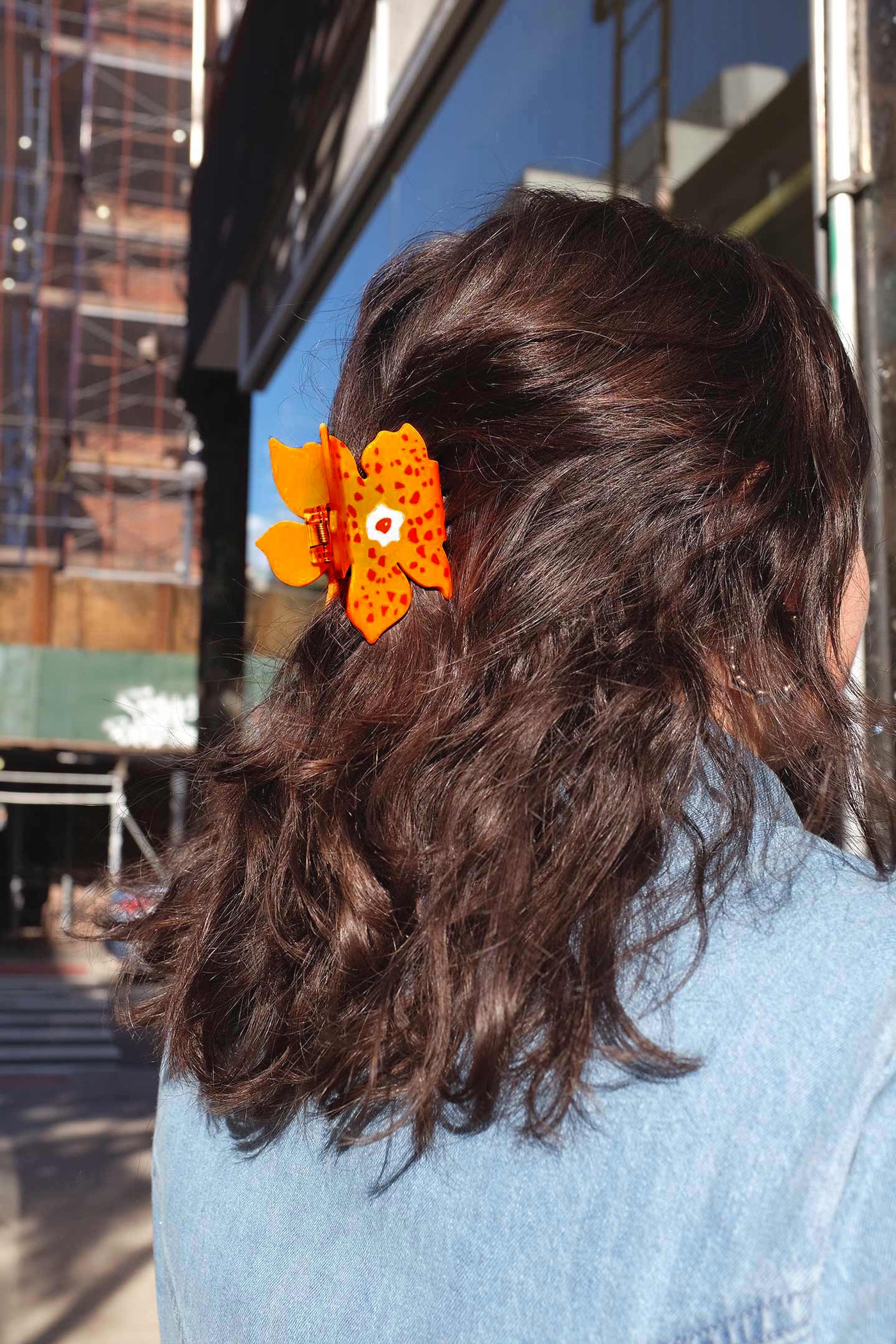 Mills Floral Hair Clip - Orange
