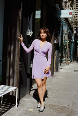 Nia Mini Wrap Dress - Lavender Haze