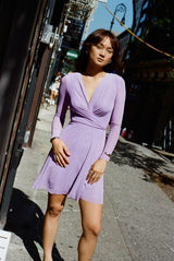 Nia Mini Wrap Dress - Lavender Haze