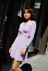 Nia Mini Wrap Dress - Lavender Haze