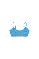 Scoop Bikini Top - Ocean Micro Gingham