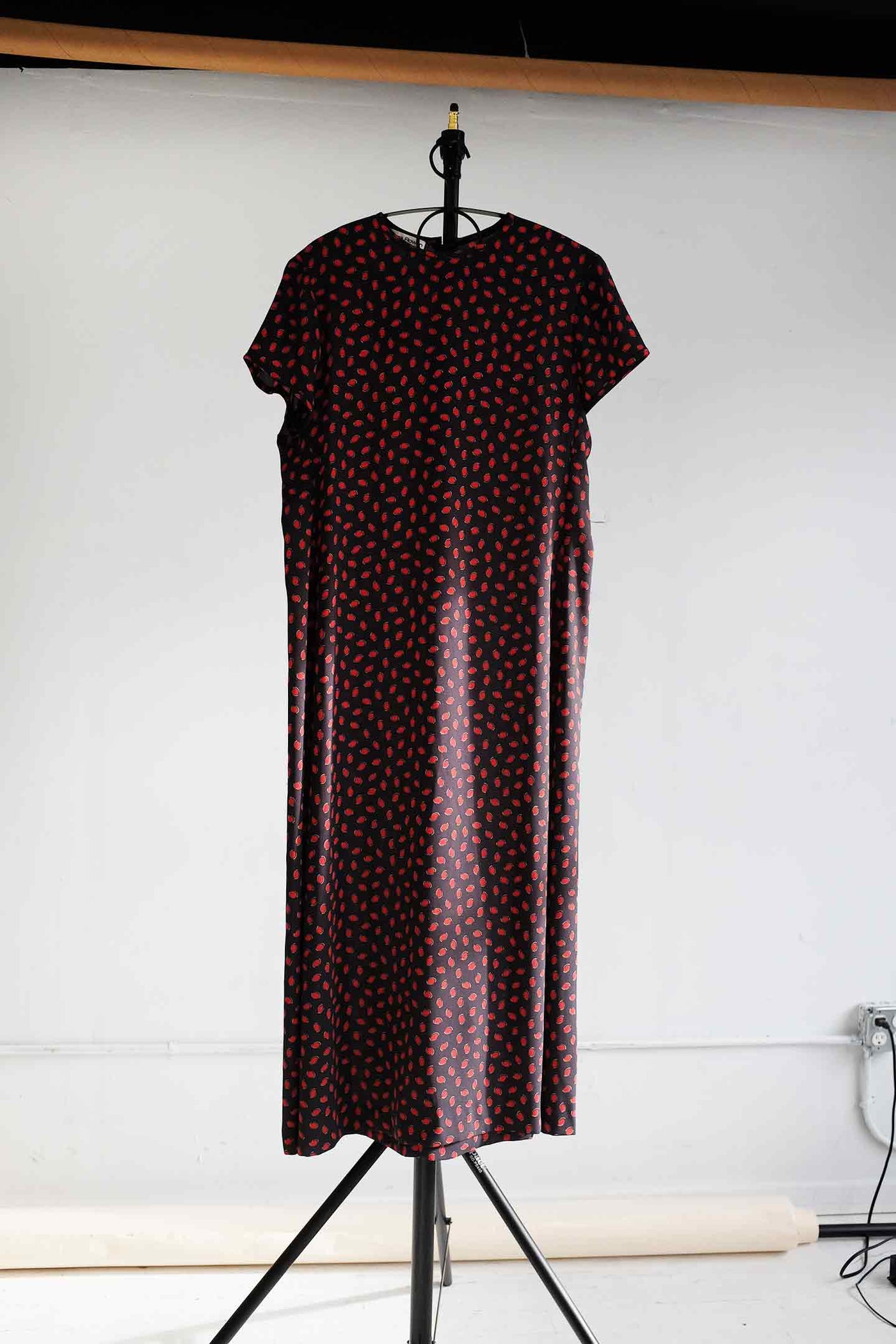 VINTAGE 80's Red Dot Maxi Dress - L/XL