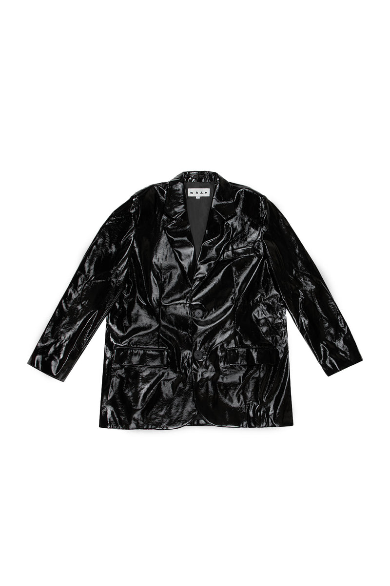 Vegan Leather Blazer - Oil Slick