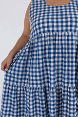 Austin Dress - Navy Check