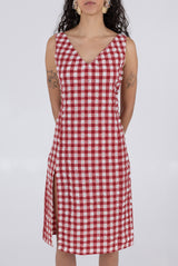 Camilla Dress - Lipstick Check