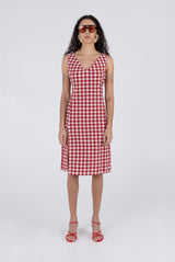 Camilla Dress - Lipstick Check