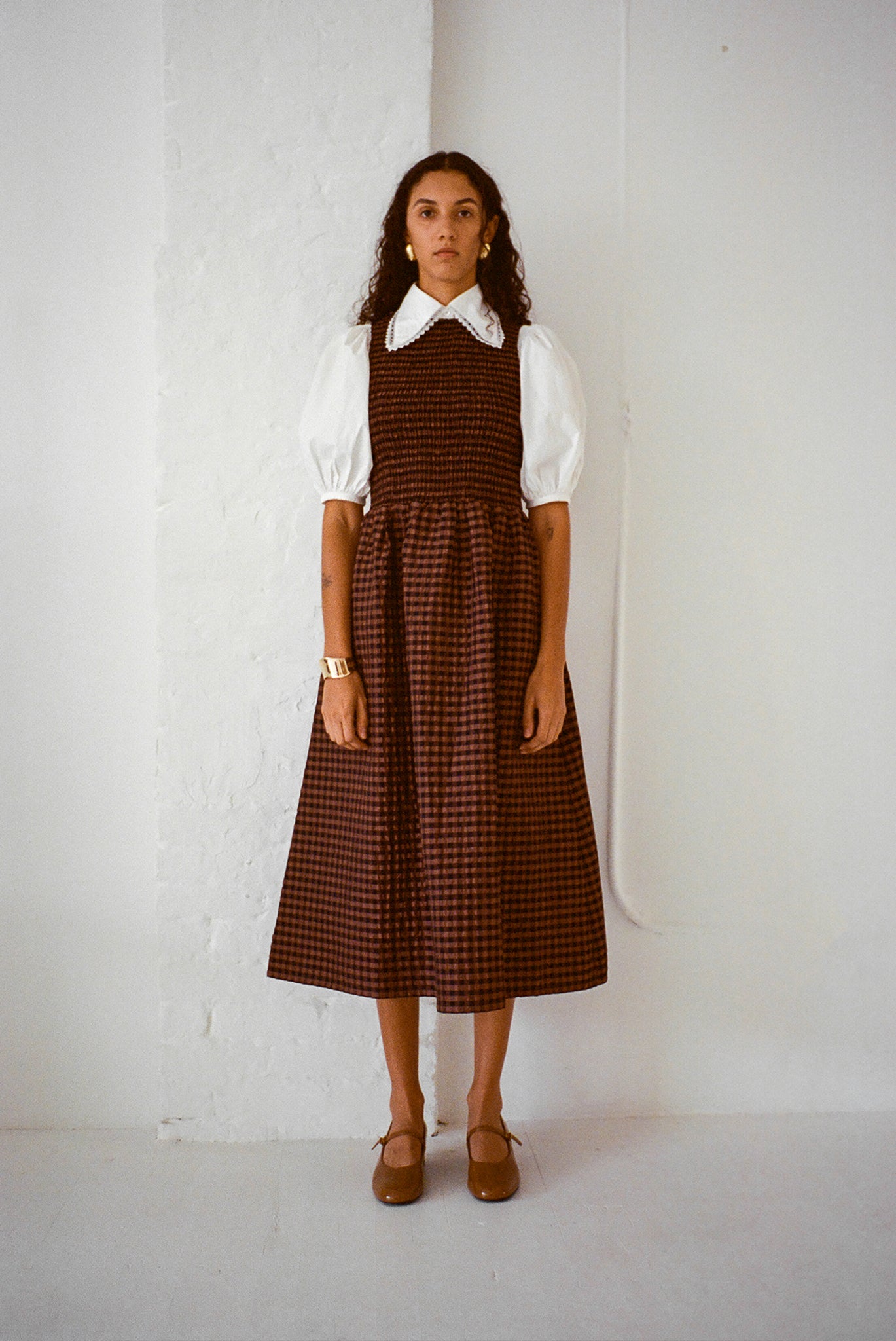 Flor Dress - Cinnamon Check