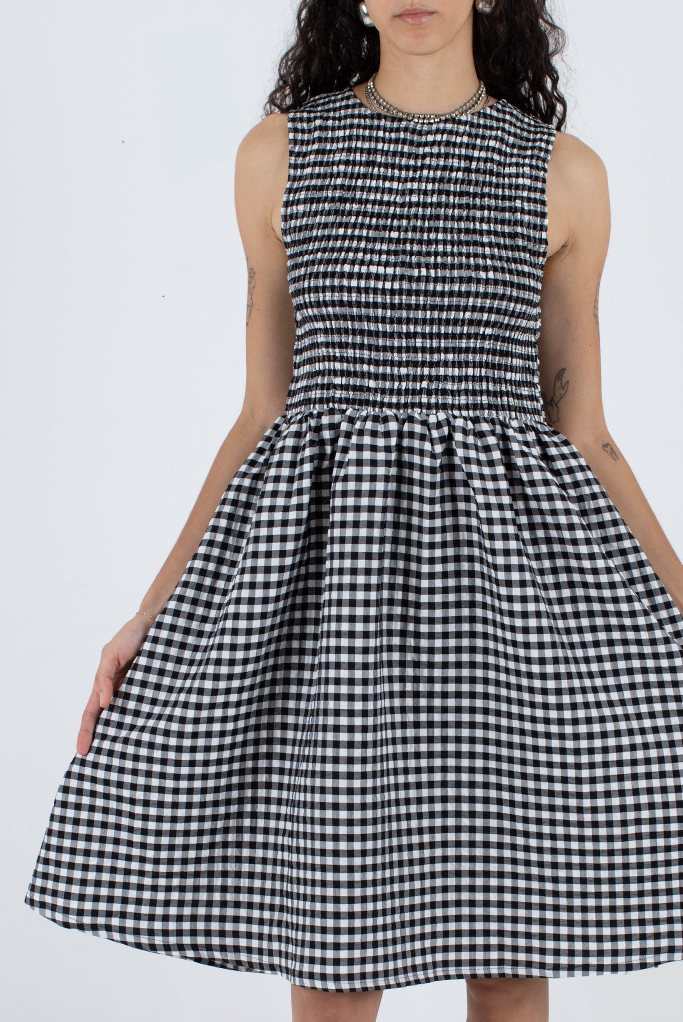 Garden Dress - Black Check