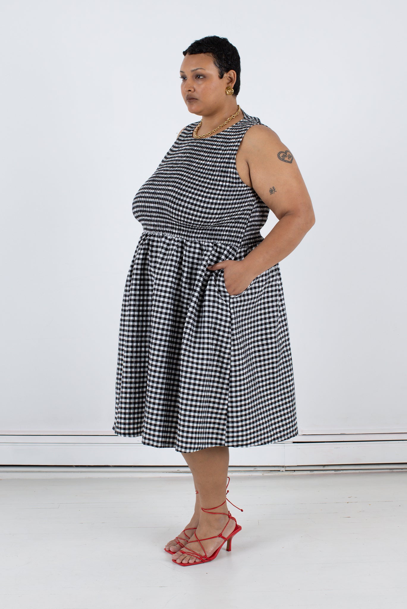 Garden Dress - Black Check