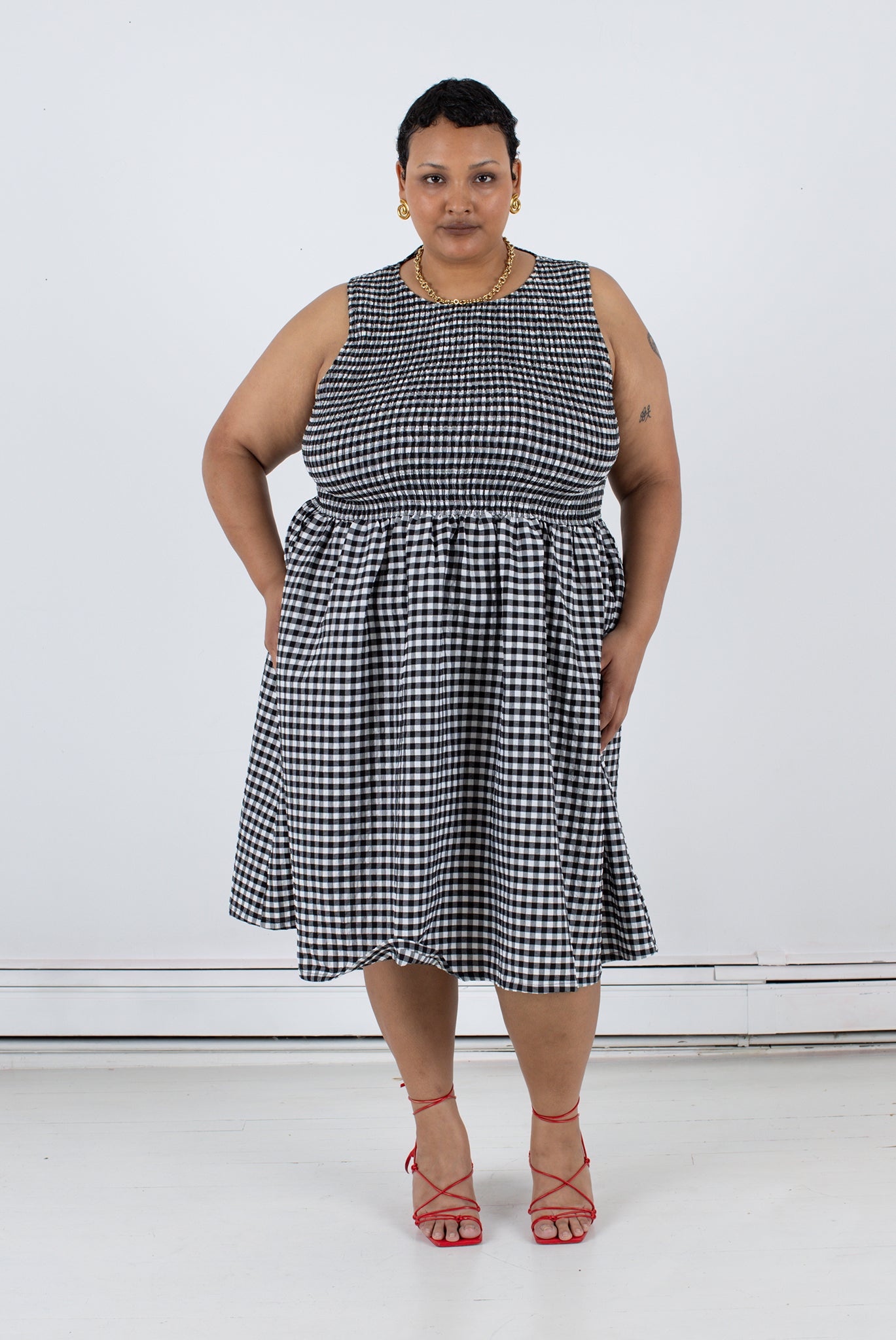 Garden Dress - Black Check