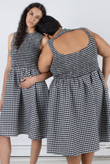 Garden Dress - Black Check
