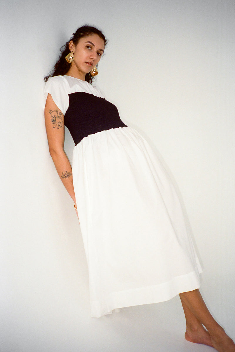 London Dress - White/Black