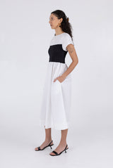 London Dress - White/Black