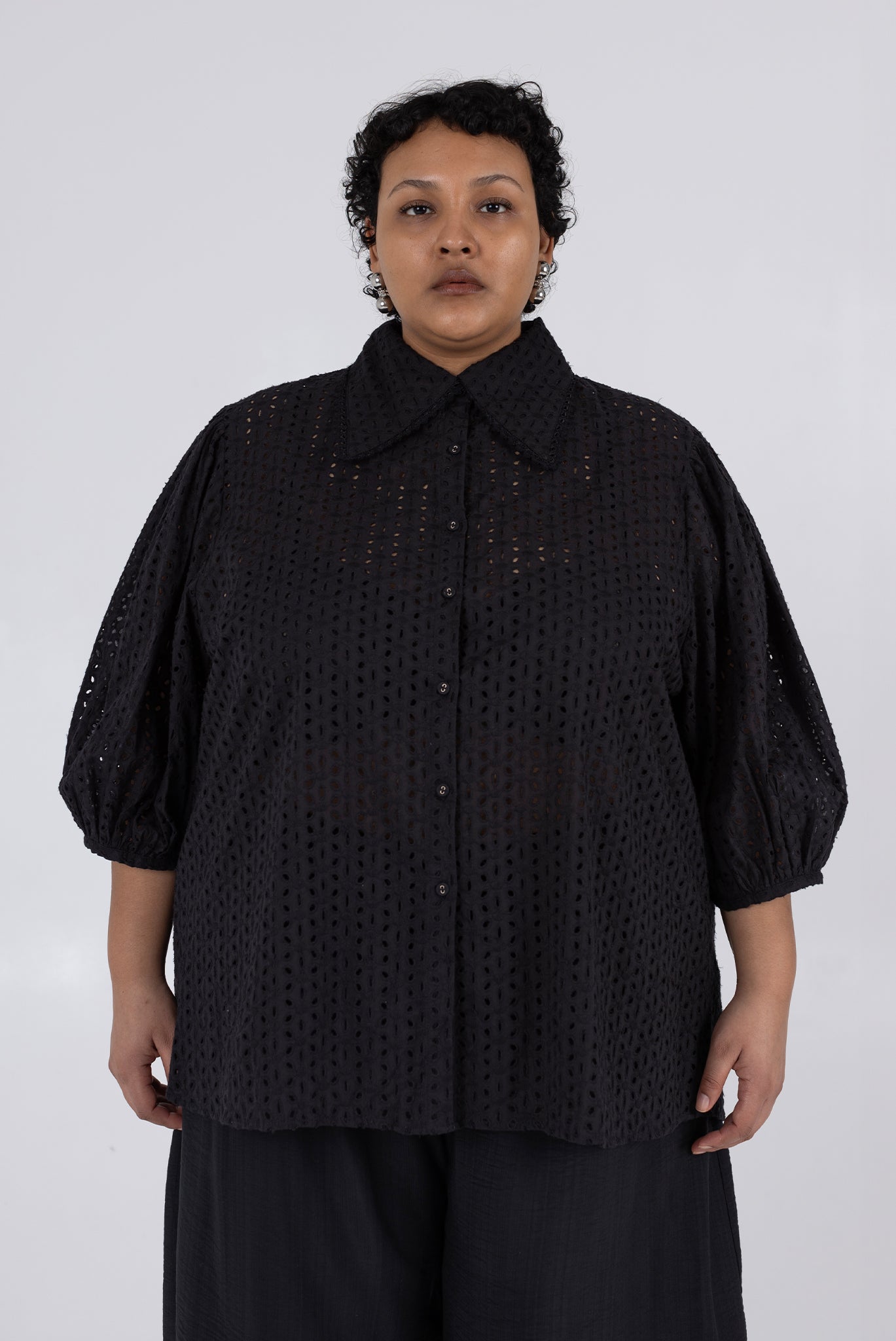 Madeline Top - Black Eyelet