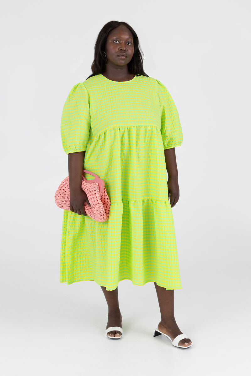 Rosemary Dress - Acid Apple Gingham