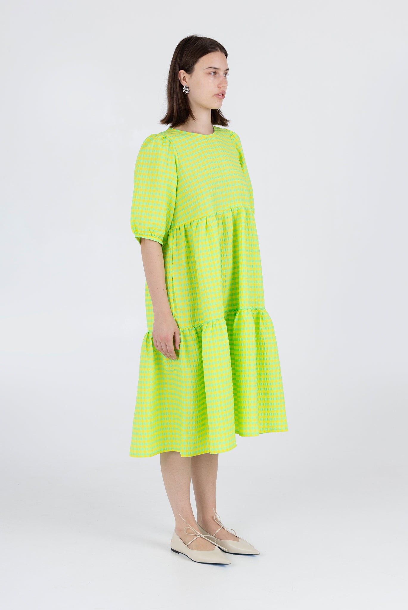 Rosemary Dress - Acid Apple Gingham