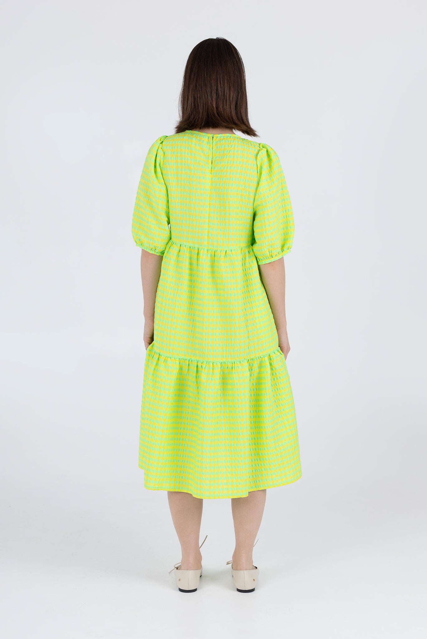 Rosemary Dress - Acid Apple Gingham