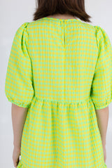 Rosemary Dress - Acid Apple Gingham