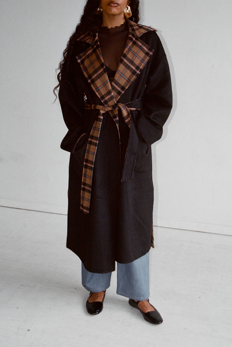 Roberta Trench - Reversible Plaid