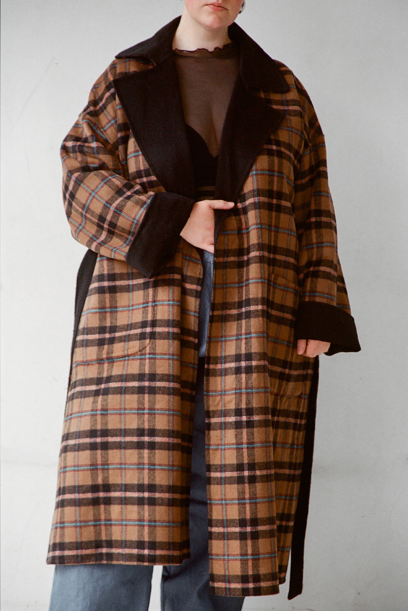 Roberta Trench - Reversible Plaid