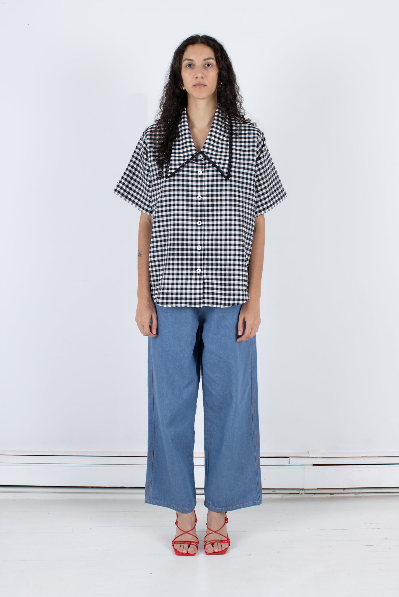 Tilda Top - Black Check