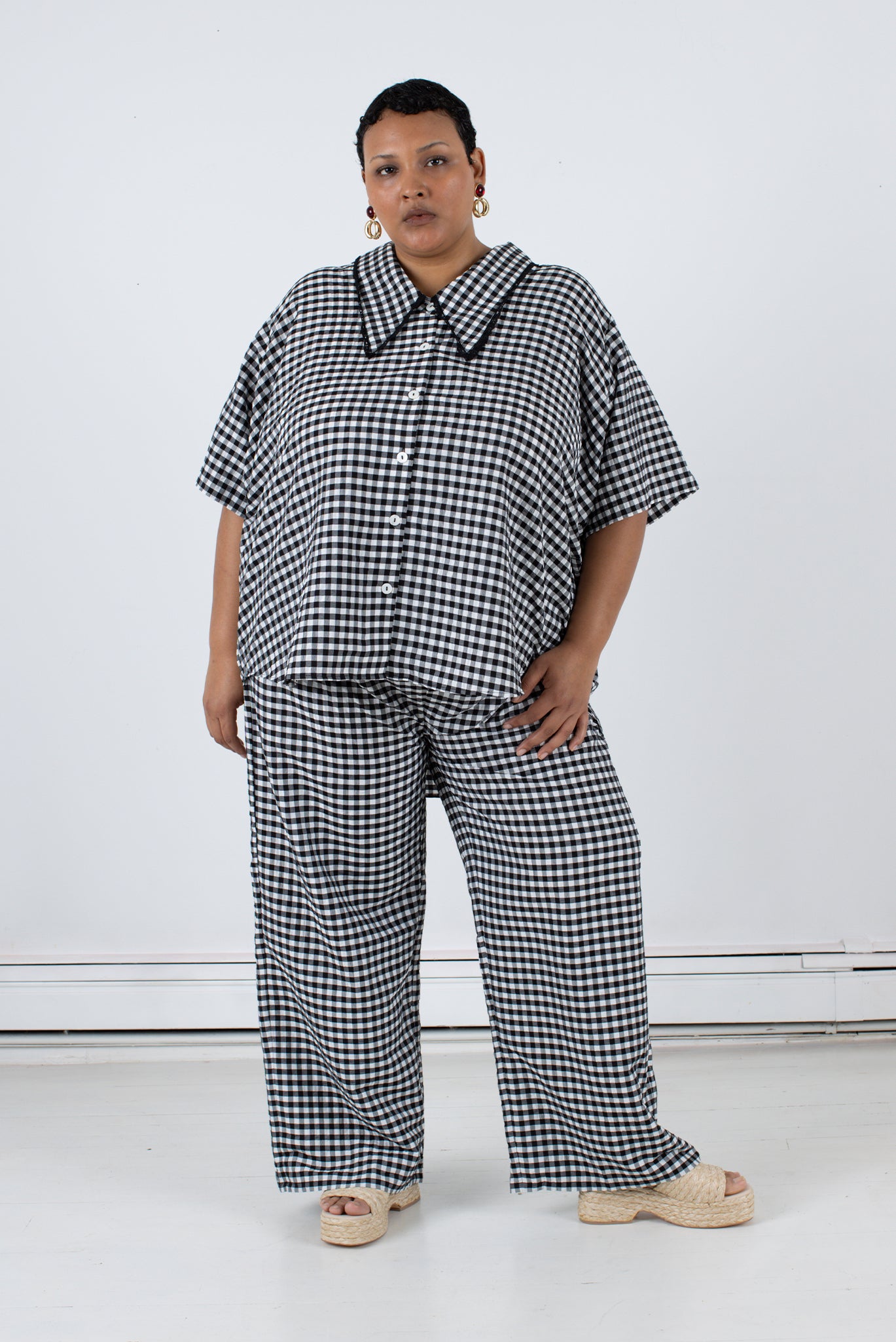 Luna Pant - Black Check – WRAY