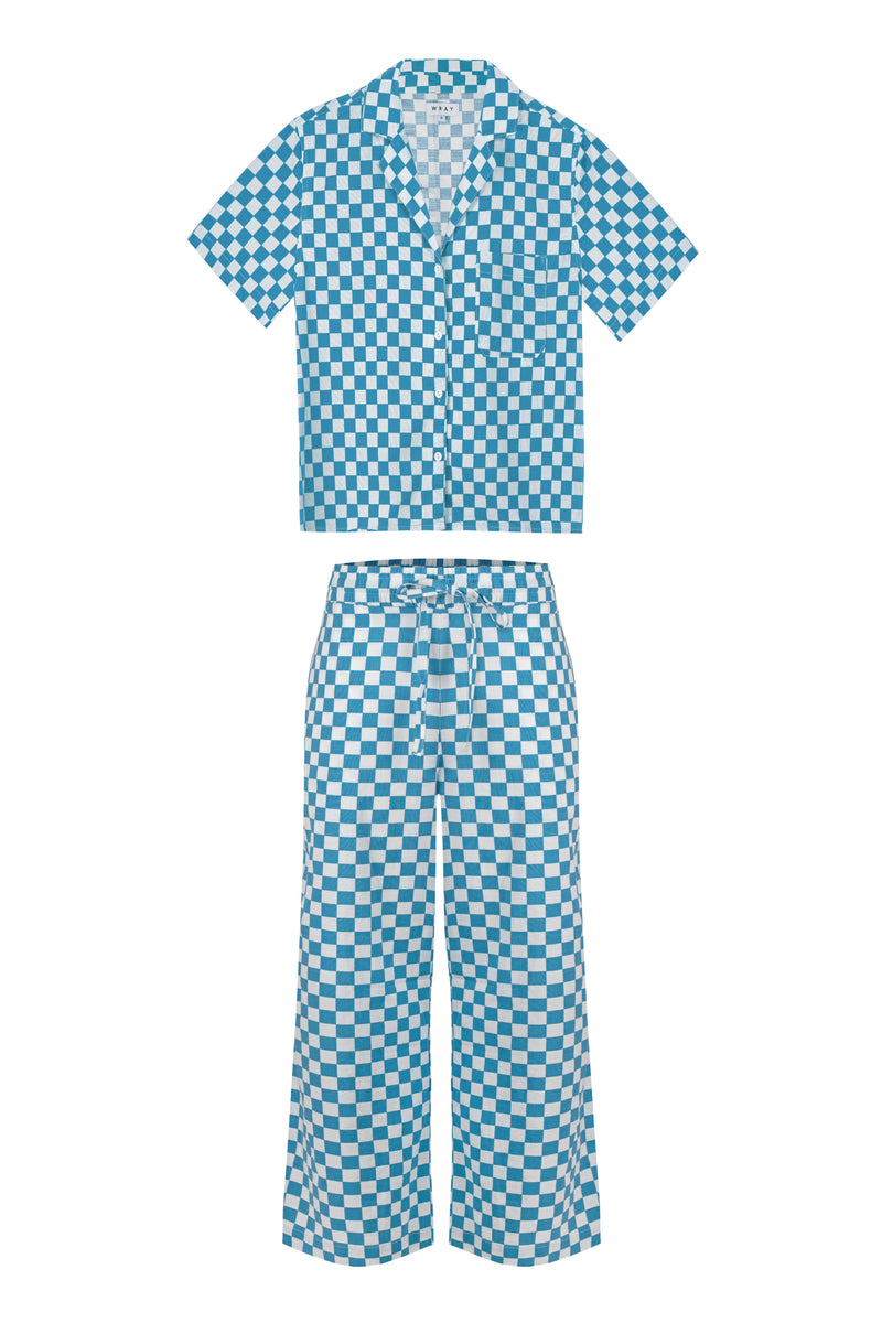 Long Lounge Set - Aqua Check WRAY 