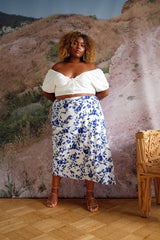 Slit Skirt - Pottery Floral Bottoms WRAY 