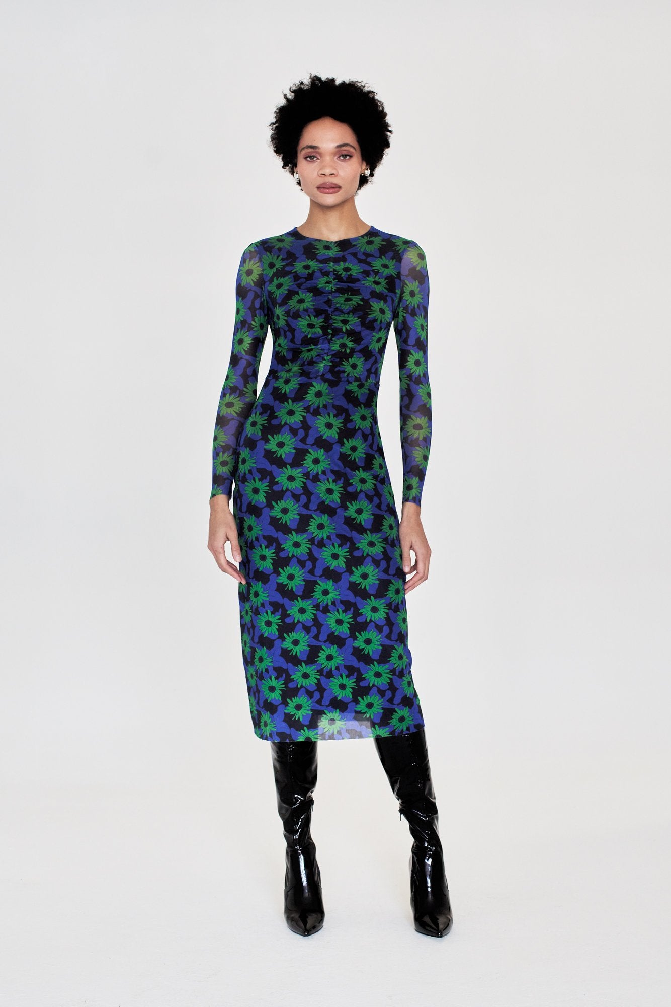 Long Sleeve Tillmans Dress - Botanical Floral WRAY 