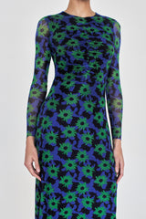Long Sleeve Tillmans Dress - Botanical Floral WRAY 
