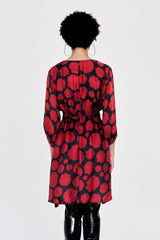 Swan Dress - Carnation Dot WRAY 