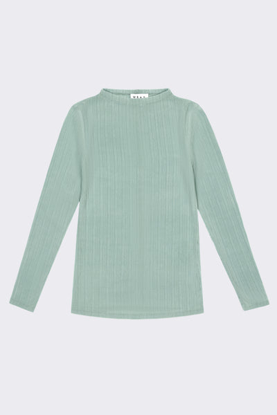 ●PALE JADE● 25SS Organic Long Sleeve - Round Neck Funnel Top - Jade – WRAY