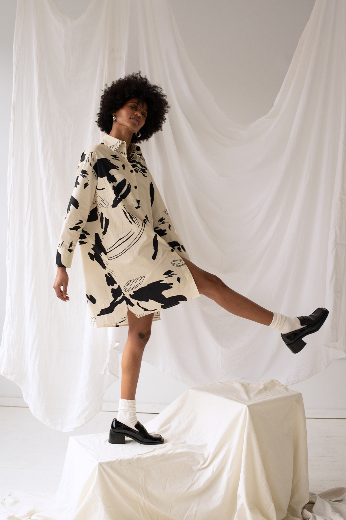 Etore Shirt Dress Fusco Sketch WRAY