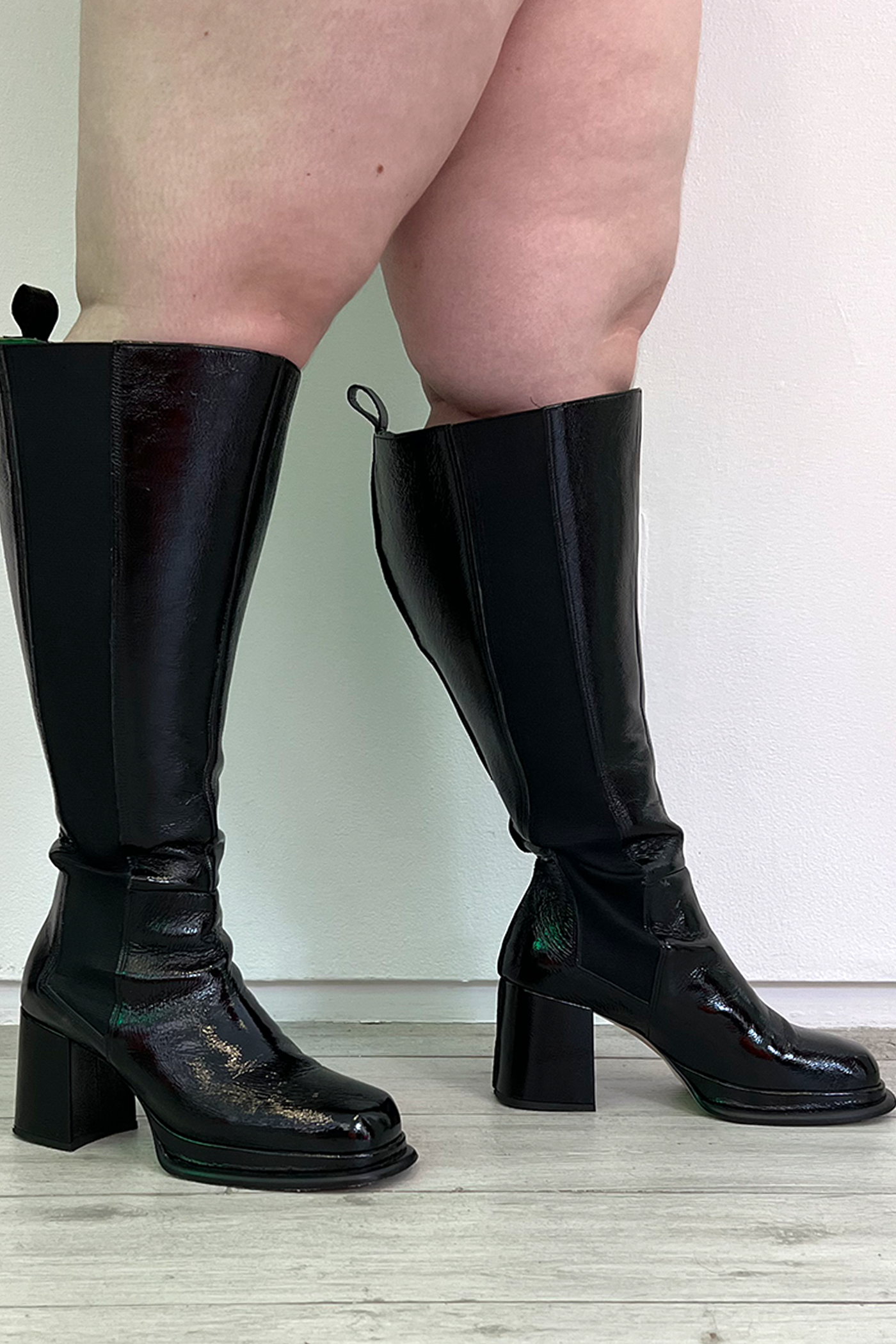 Black leather best sale gogo boots