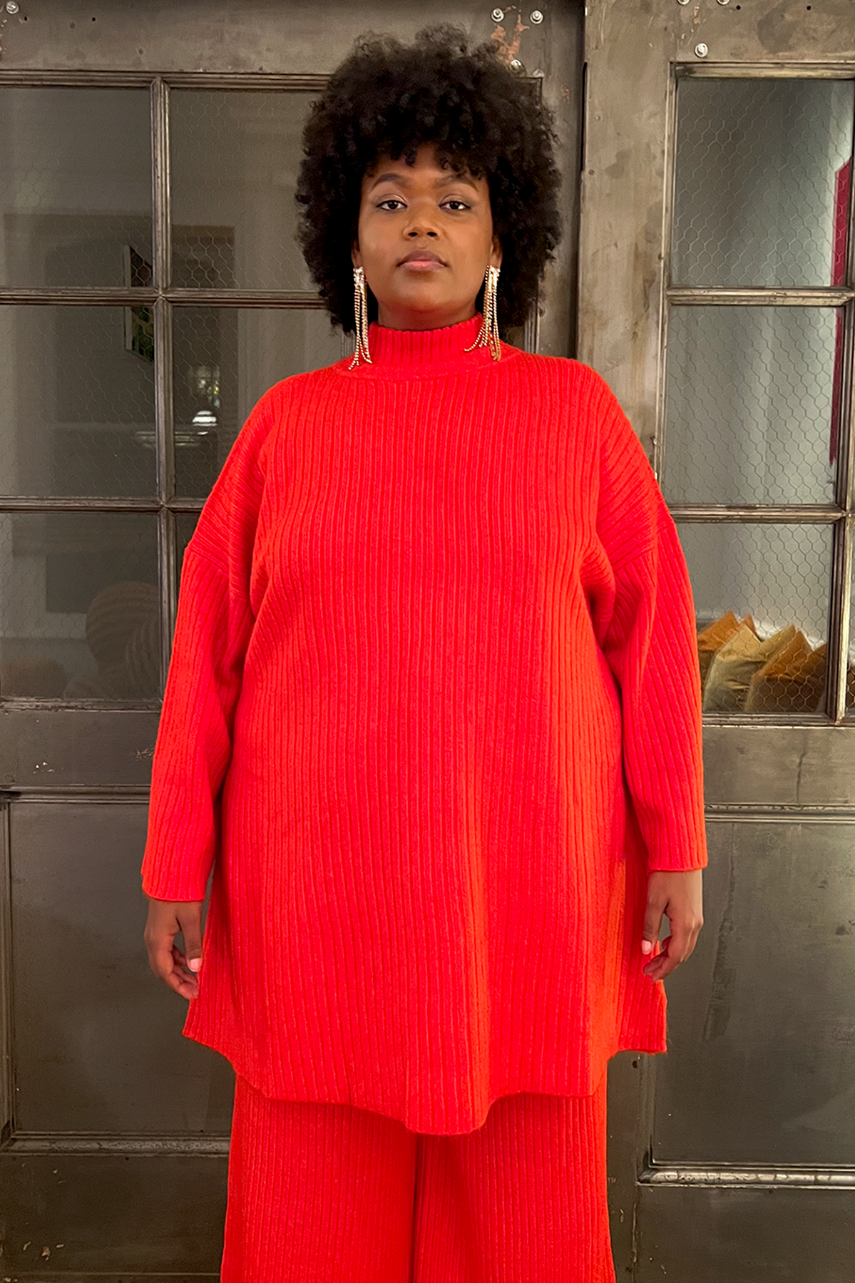 Rene Sweater Dress - Cherry Tomato