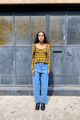Salma Top - Gold Plaid