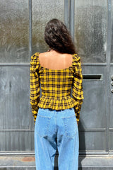 Salma Top - Gold Plaid