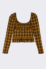 Salma Top - Gold Plaid