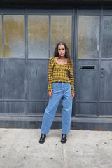 Salma Top - Gold Plaid